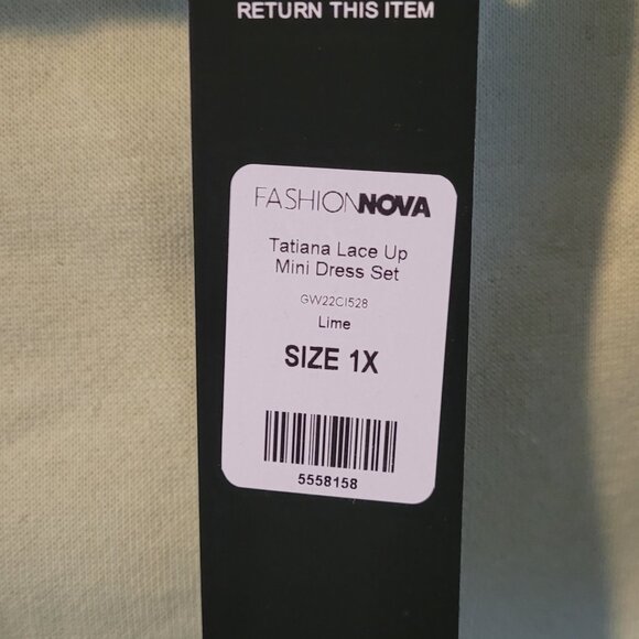 Tatiana Lace Up Mini Dress Set - Lime - 1XL - Picture 7 of 8